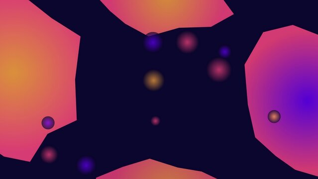 A colorful abstract art background with gradient shapes and floating spheres