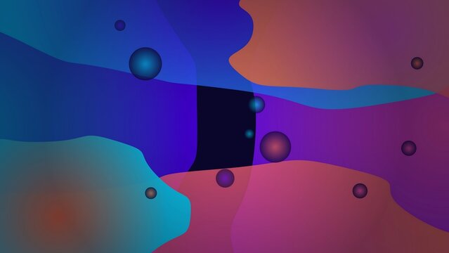 A colorful abstract art background with swirling shapes and bubbles