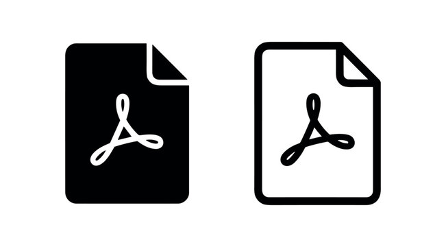 Adobe PDF document file icon, portable document format symbol for digital content.
