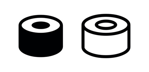Sushi Roll Icons: Solid and Outline © liubomir118809
