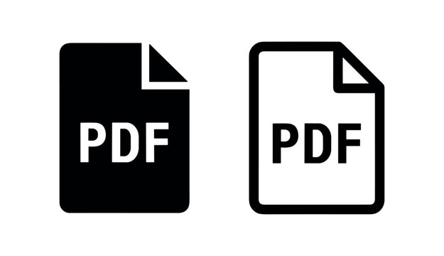 PDF File Icon: Portable Document Format, Document, and Digital File Symbol in Black and White