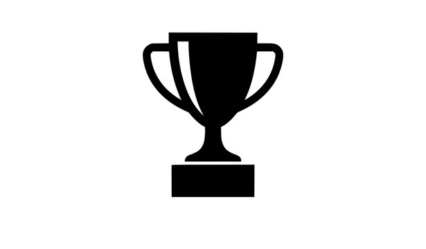 Gold trophy cup vector illustration flat geometric award icon for success and achievement concepts