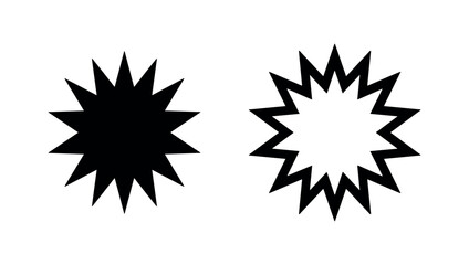 Explosion Starburst Icons: Solid Black and Outline © liubomir118809