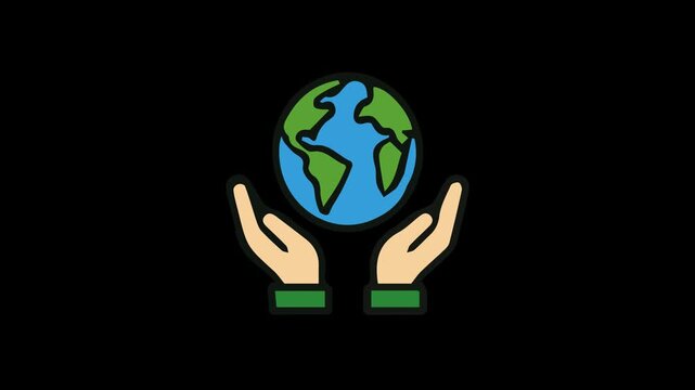 Hands cradling the Earth globe in a protective gesture from space