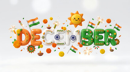 Fototapeta premium Festive decorative celebration of India with colorful elements symbolizing joy and unity for complete seasonal cheer