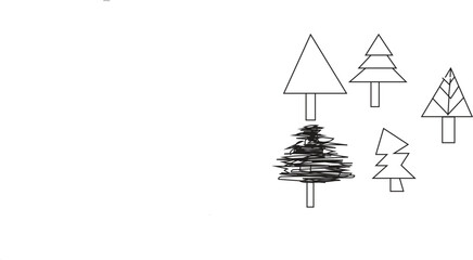 Fototapeta premium Stylized tree silhouettes on a white background