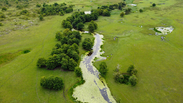 Aerial view of rivers and waterways in Nino Konis Santana National Park in Tutuala, Lautem District, Timor-Leste