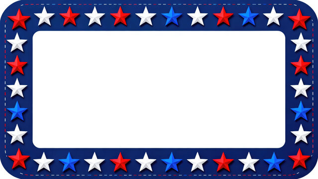 Patriotic star frame on dark blue background for Independence Day