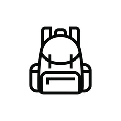 Fototapeta premium A simple line art icon of a backpack, representing school, travel, adventure, or daily commute