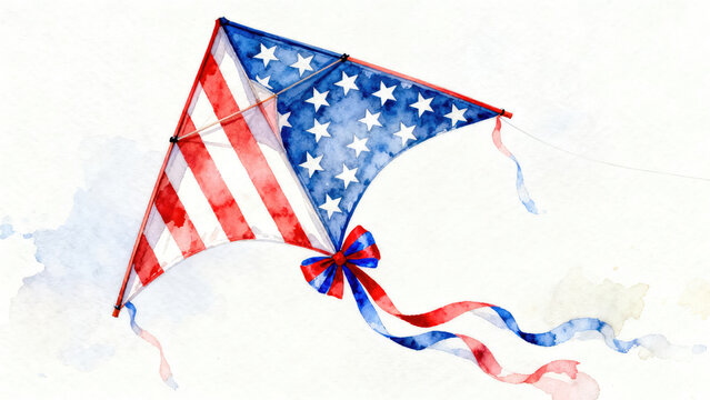 American flag kite, patriotic kite, red white blue kite, flying kite