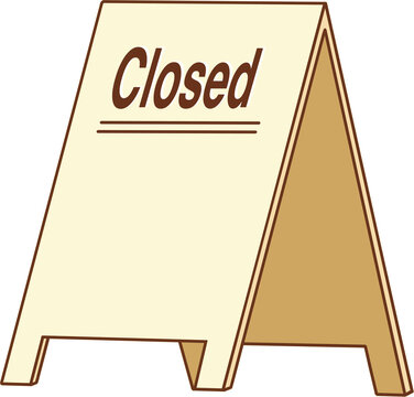 A-frame wooden chalkboard sidewalk sign store signboard illustration element