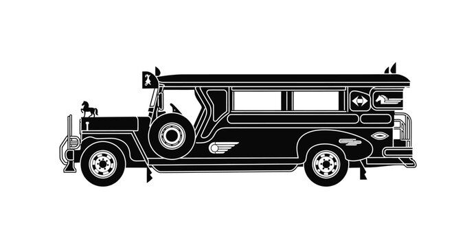 Philippine Jeepney Silhouette - Iconic Filipino Transport