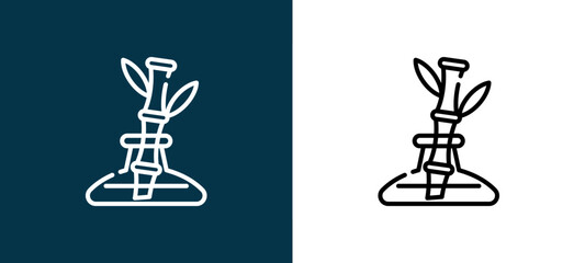 Naklejka premium Black and white bamboo outline icon duo, editable stroke vector illustration for web, mobile apps, UI design, branding, and print from House Plant
