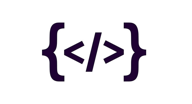 Code brackets symbol for programming