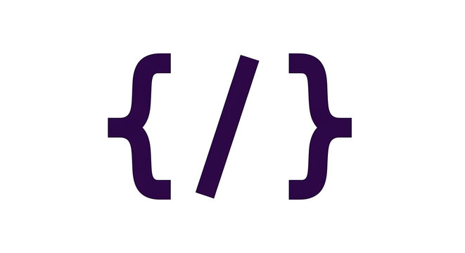 Code brackets symbol for programming