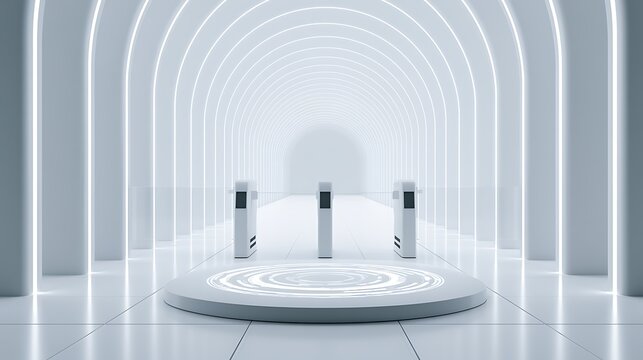Digital security checkpoint verifying access credentials, zero trust framework concept