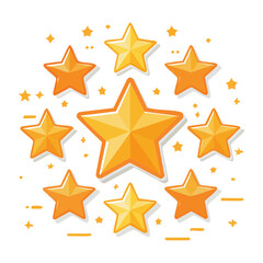 Obraz premium Bright yellow stars on white background