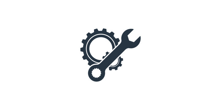 Mechanic Tool Icons Wrench and Gears