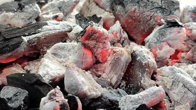 Hot burning charcoal with red embers and white ash. A stable, efficient, and smoke free heat source, this charcoal is ideal for domestic, culinary, and industrial use