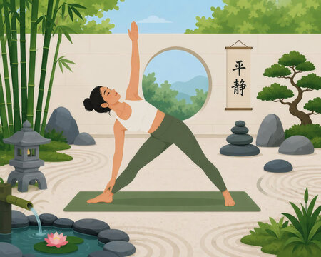 Zen Garden Triangle Pose