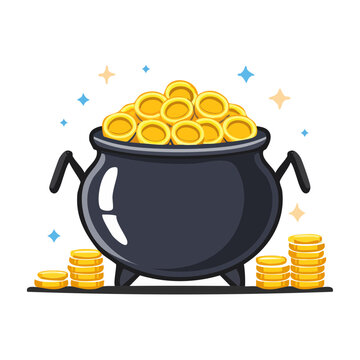 Flat design cookie jar with cookies and stars