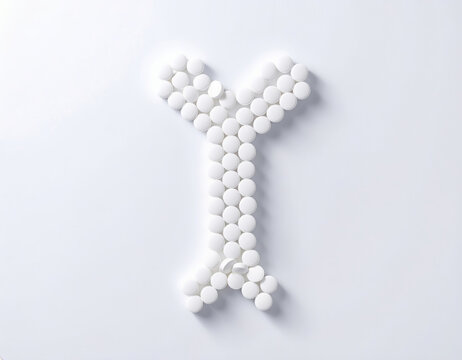 Calcium Tablets Arranged as Bone Health Concept