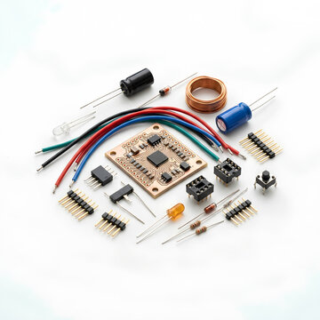 Electronic Components and Circuit Board Assembly for Projects.