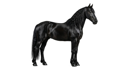 Fototapeta premium Majestic stallion horse standing isolated on transparent background
