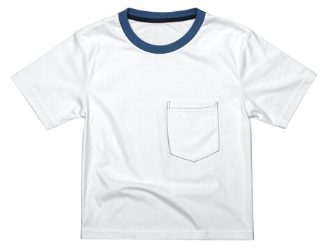  Ringer t-shirt with contrast collar isolated transparent background