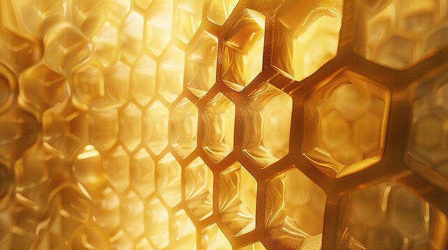 Empty honeycomb hexagonal pattern amber backlight
