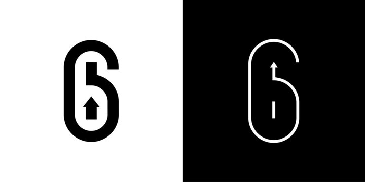 Number 6, numeral six, different numbers, vector illustration 10EPS