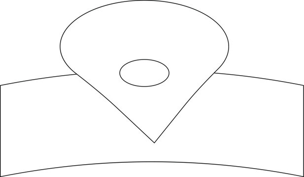 Map location pin line icon. Outline vector symbol of GPS navigation tracking, destination place pointer, and travel route.