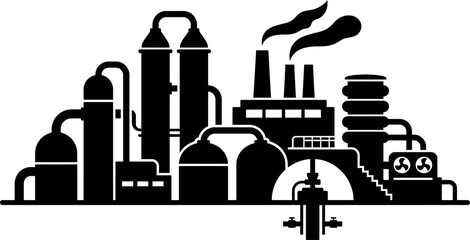 Fototapeta premium carbon capture facility Minimal bold vector