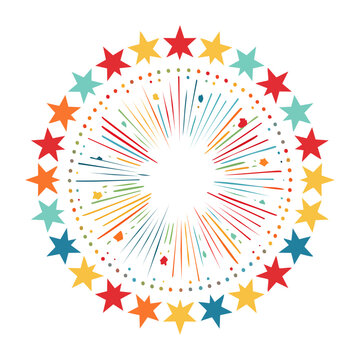 Flat design fireworks burst vector