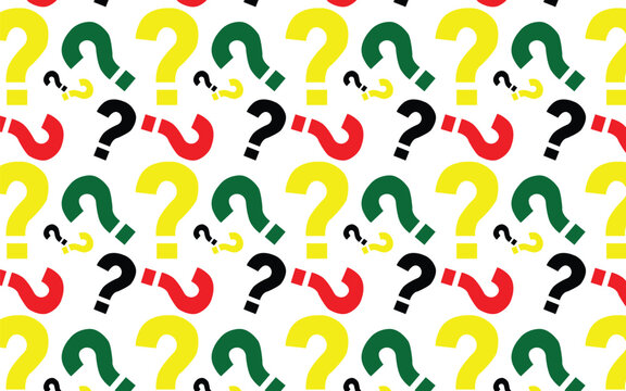 Seamless pattern of colorful question marks vector illustration