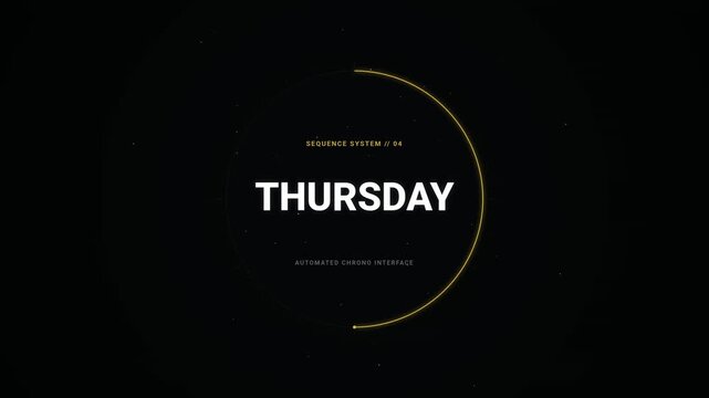 Futuristic Animated Days of the Week Countdown with Glitch Effect