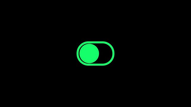 switch off on button animated. mobile phone toggle slider ui turn bar isolated video animation 4k