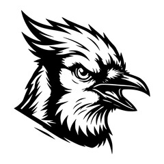 black and white vector illustration of animal face, ideal for coloring and esport logo © Alex