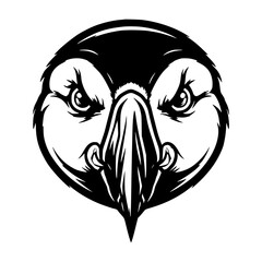 black and white vector illustration of animal face, ideal for coloring and esport logo © Alex