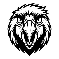 black and white vector illustration of animal face, ideal for coloring and esport logo © Alex