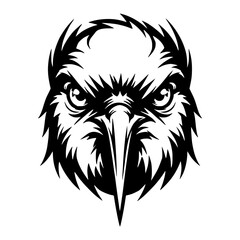 black and white vector illustration of animal face, ideal for coloring and esport logo © Alex