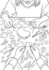 Fototapeta premium Detailed Illustration of Handmade Jewelry Crafting Process.