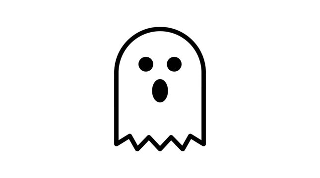 Simple cartoon ghost face icon.