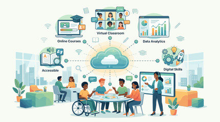 Fototapeta premium Empowering Digital Learning and Workforce Development Strategies