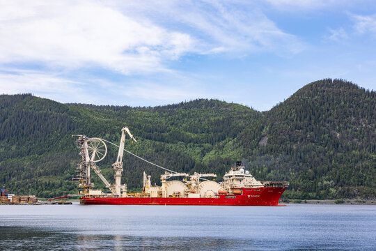 Pipe Layer ship Deep Energy in Orkanger, Norway
