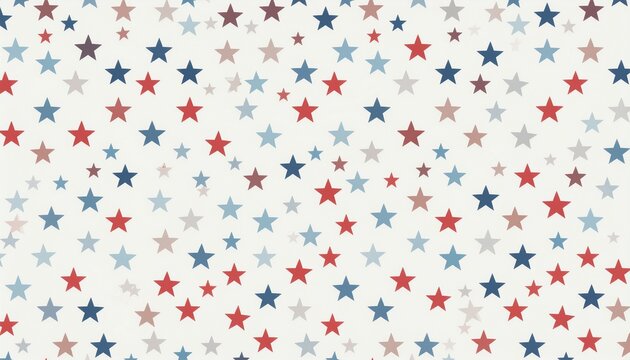 Red white blue star pattern on light background for July 4