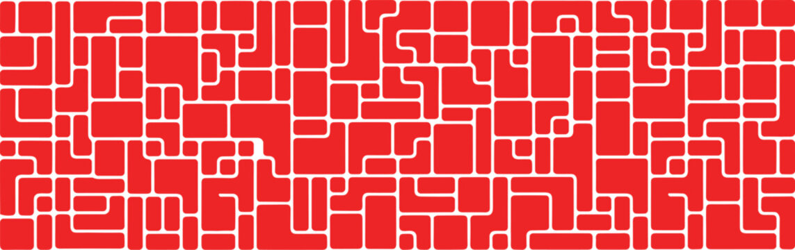 Red and White Grid of Rounded Rectangular Shapes on White Background pattern rounded rectangles