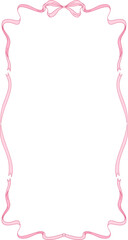 Fototapeta premium Pink Coquette Ribbon and Bow Frame