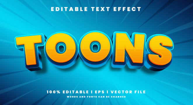 Editable toons text effects, modern colors.