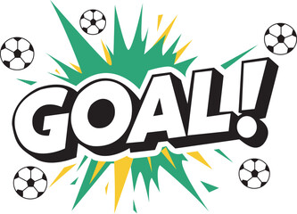 Dynamic Soccer Goal Pop Art Text Vector Illustration © Admint